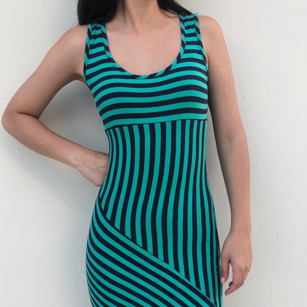 Monteau Bodycon Blue & Green Dress
